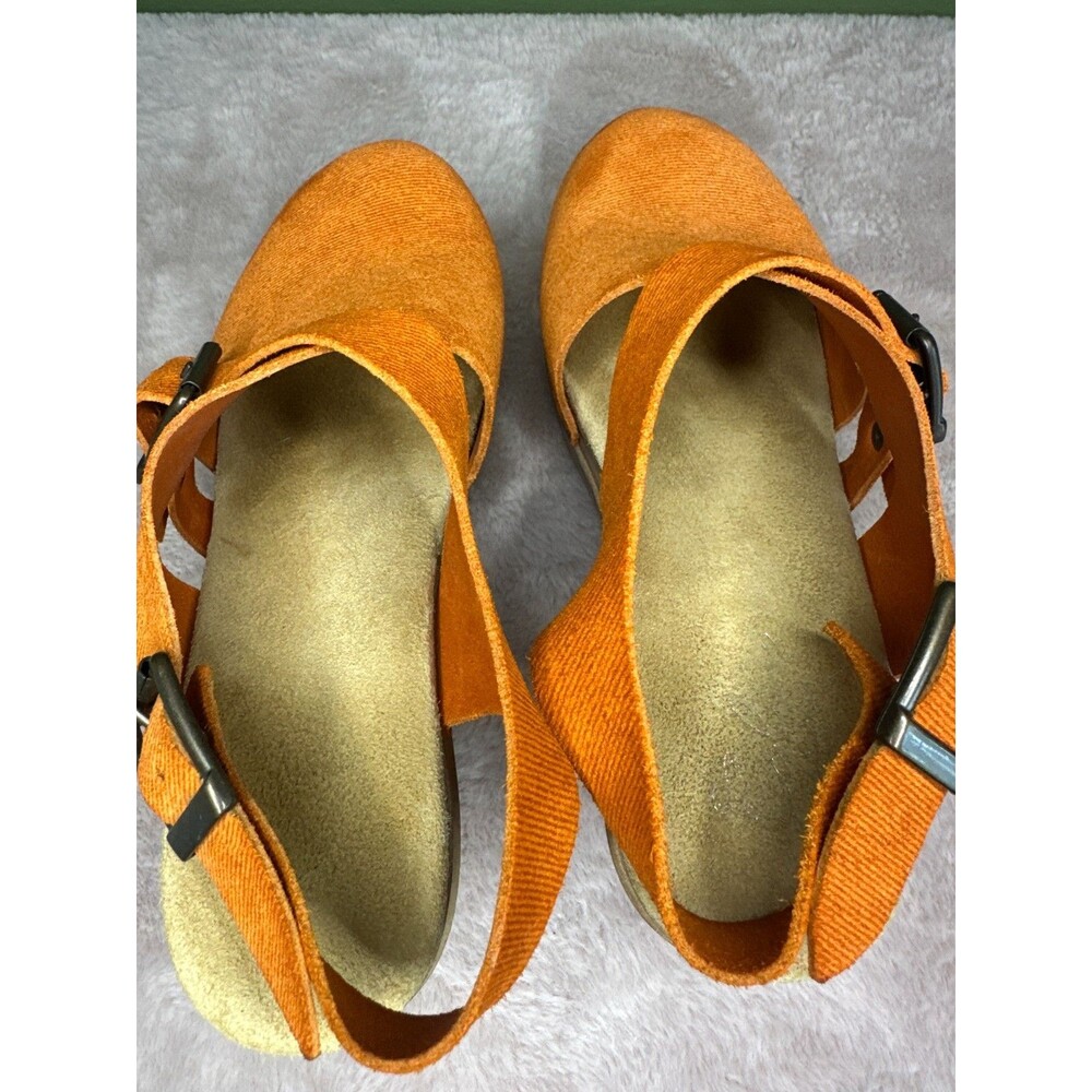 Calou Astrid orange suede clogs size 38 EU / 7.5 US Made in Italy - Picture 2 of 5
